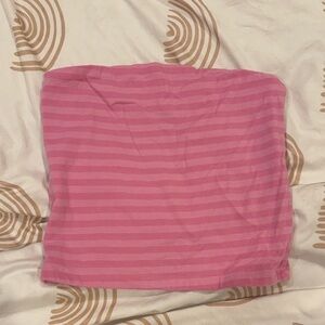 John Galt Striped Tube Top Pink